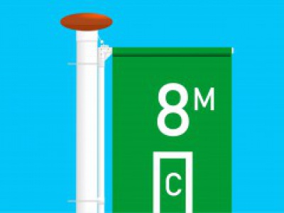 Gebruikte hijsbare baniermast 8m aluminium 005