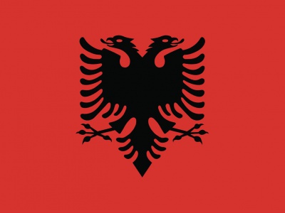 Gebruikte vlag Albanië 100x150 cm, uitverkoop