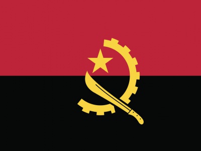 Gebruikte vlag Angola 150x225 cm, uitverkoop