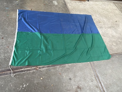 Gebruikte vlag Blauw Groen 140x200 cm, uitverkoop