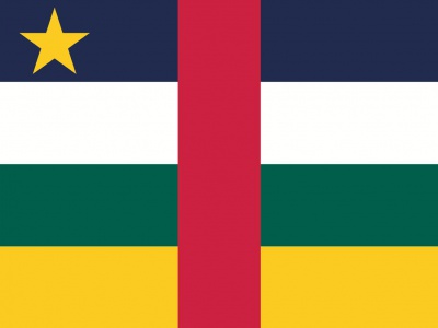 Gebruikte vlag Centraal Afrika 150x225 cm, uitverkoop