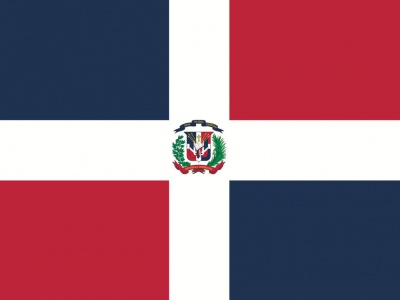 Gebruikte vlag Dominicaanse Republiek 100x150 cm, uitverkoop
