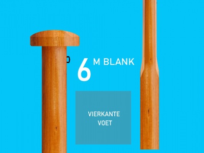 Houten vlaggenmast blank gelakt vierkant 6 mtr