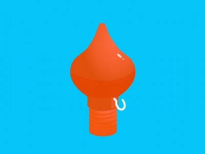 Vlaggenstok knop peer oranje