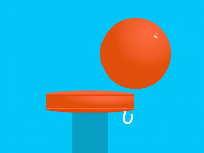 Vlaggenstok knop plat oranje