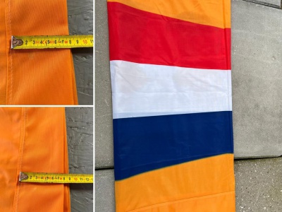 Spandoek Nederland, met de kleuren oranje rood wit blauw en oranje 100x300 cm