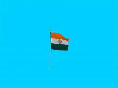 Tafelvlag India + kunststof houder