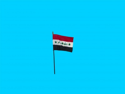 Tafelvlag Irak + kunststof houder