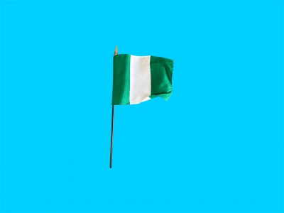 Tafelvlag Nigeria + kunststof houder