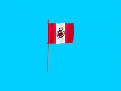 Tafelvlag Peru + kunststof houder