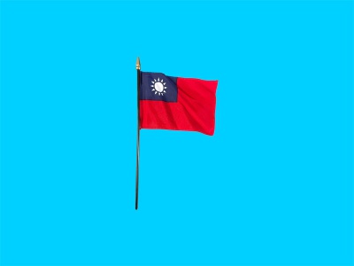 Tafelvlag Taiwan + kunststof houder