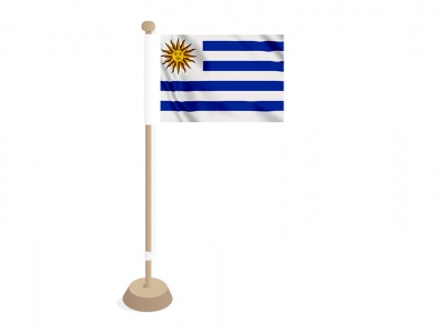 Tafelvlag Uruguay 10x15 cm