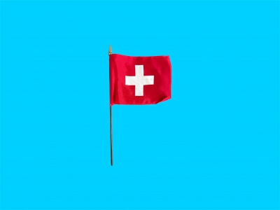 Tafelvlag Zwitserland + kunststof houder