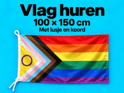 Vlag 100 × 150 cm huren – met lusje en koord