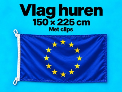 Vlag 150 × 225 cm huren – met clips