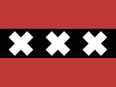 Vlag Amsterdam gebruikt 150x225 cm