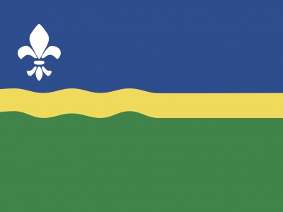 Tweedehands vlag Flevoland 150x225 cm, uitverkoop