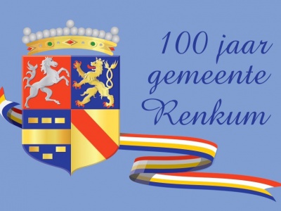 Vlag jubileum Gemeente Renkum 100 jaar 100x150 cm 