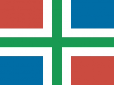 Tweedehands vlag Groningen 150x225 cm, uitverkoop