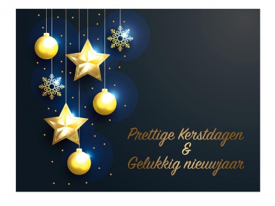 Vlag Prettige kerst & Gelukkig Nieuwjaar 100x150 cm
