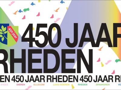 Vlag jubileum Rheden 450 jaar 100x150 cm