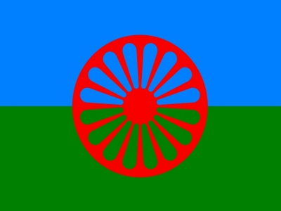 Vlag Roma, Gypsy en Zigeuner 70x100 cm