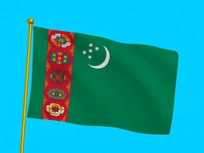 Vlag Turkmenistan 300x450 cm Vlag Turkmenistan 300x450 cm