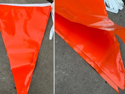 Vlaggenlijn oranje plastic 10 meter