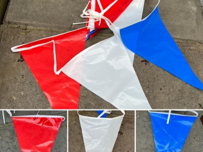 Vlaggenlijn rood, wit en blauw
