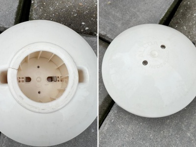 Vlaggenmast knop Alcoa wit voor 60 en 76 mm 