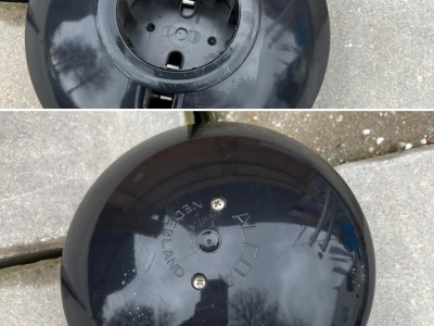 Vlaggenmast knop Alcoa zwart voor 60 en 76 mm 