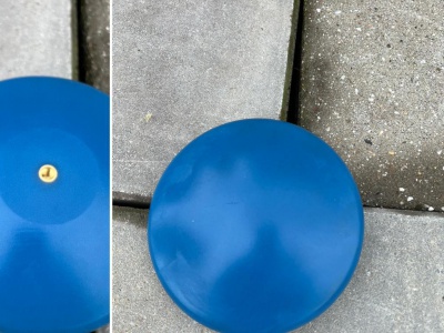 Vlaggenmast knop plat blauw, m8