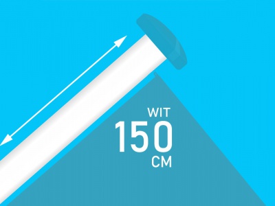 Vlaggenstok cilindrisch Wit 150 cm