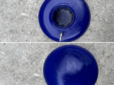 Vlaggenstok knop hout blauw, 2,5 cm 