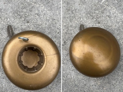Vlaggenstok knop hout goud, 2,5 cm 