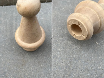 Vlaggenstok sierknop hout model 1, 2,5 cm 