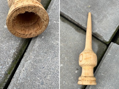 Vlaggenstok sierknop hout model 2, 2,5 cm 